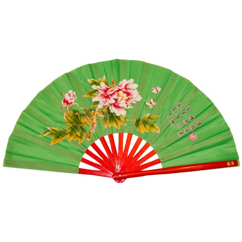 Mudan Flower Green Fan