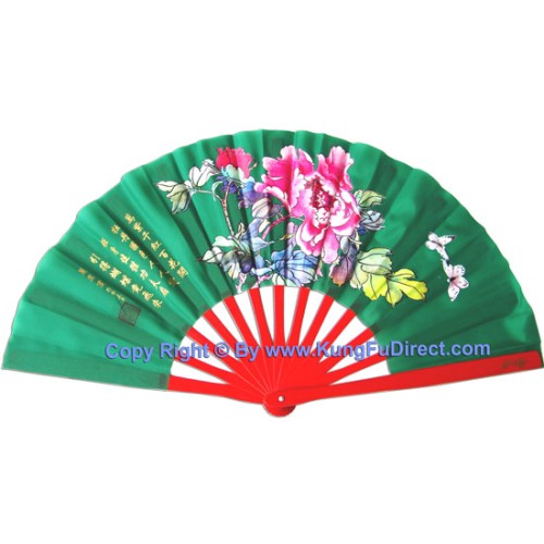 Mudan Flower Green Fan