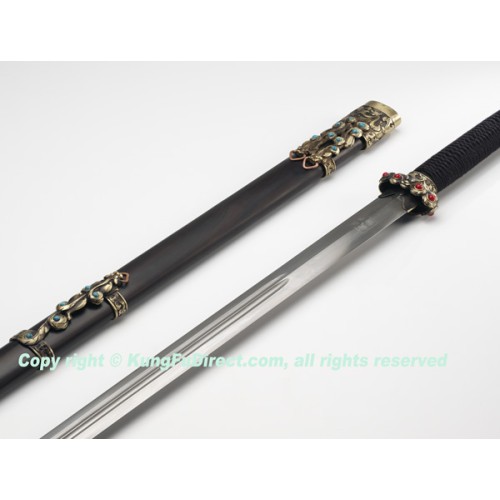 Han Ding Both hands Sword -Water wave pattern 汉鼎花纹钢双手剑
