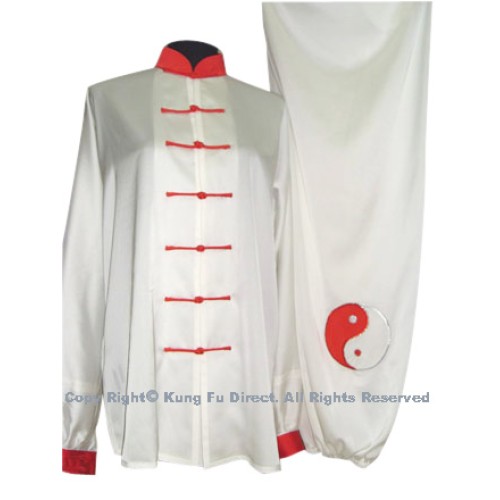 White Uniform with Red Tai Chi Logo