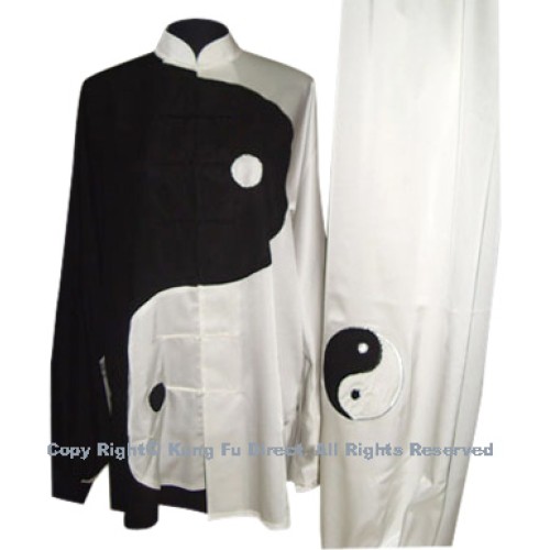 Black and White Uniform with Large Tai Chi Logo