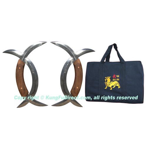 Meridian (Deer Horn) Axe -Damascus Steel 龙泉花纹钢子午鸳鸯钺