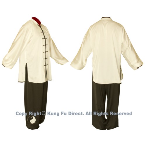 White Uniform with Black Tai Chi Logo 白衣黑阴阳