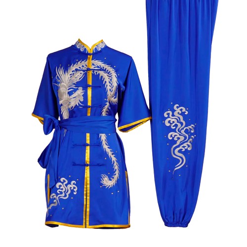 Blue Uniform with Phoenix Embroidery