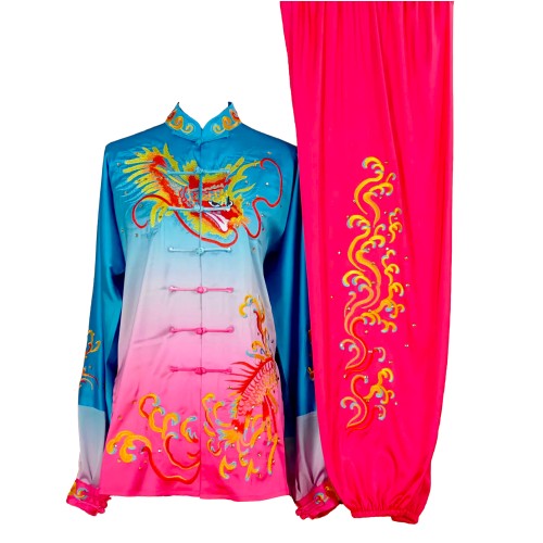 Blue/Pink Gradient Uniform with Dragon Embroidery