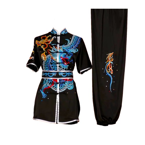 Black Uniform with Dragon Embroidery