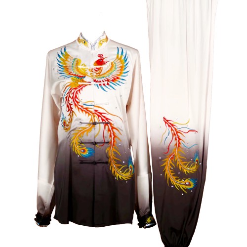 White/Black Gradient Uniform with Phoenix Embroidery