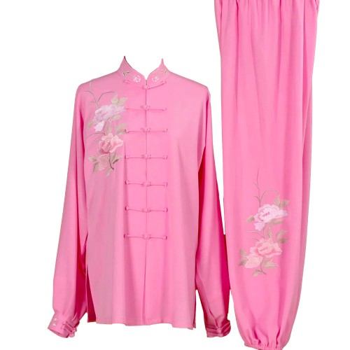 Pink Uniform with Flower Embroidery
