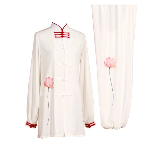 White Uniform with Flower Embroidery
