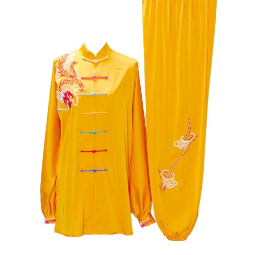 Golden Yellow Uniform with Dragon Embroidery