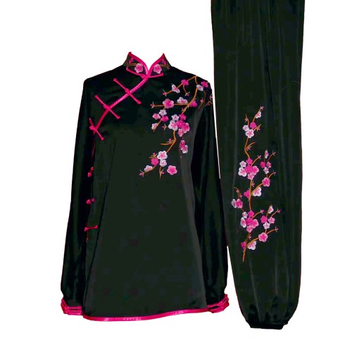 Black Uniform with Flower Embroidery