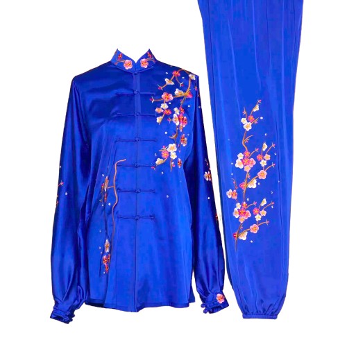 Blue Uniform with Flower Embroidery