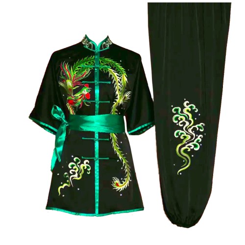 Black Uniform with Phoenix Embroidery