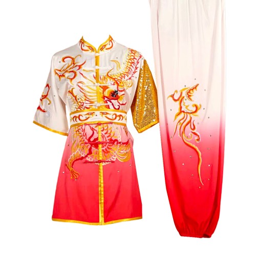 White/Red Uniform with Dragon Embroidery