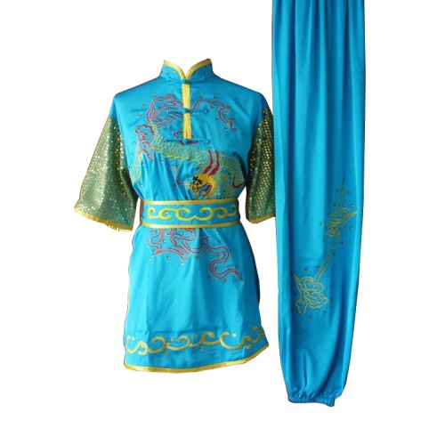 Teal Uniform with Dragon Embroidery