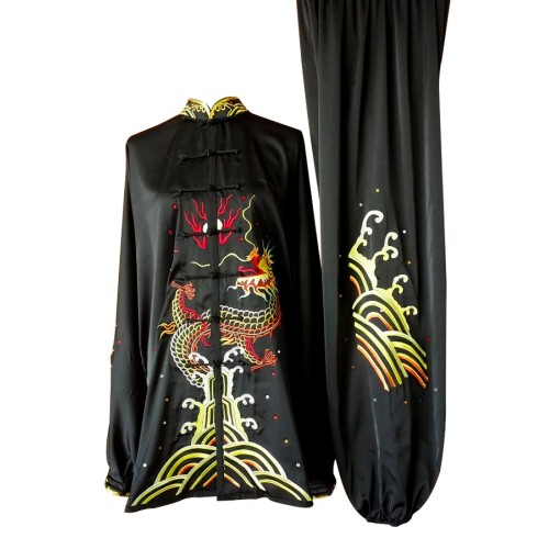 Black Uniform with Dragon Embroidery