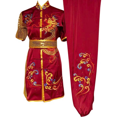 Red Uniform with Dragon Embroidery