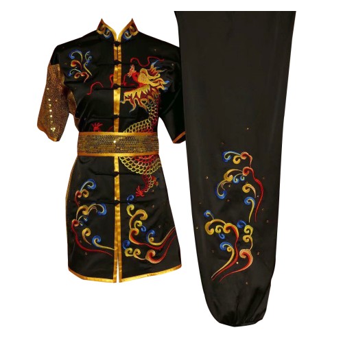 Black Uniform with Dragon Embroidery
