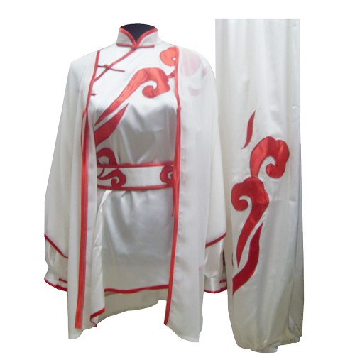 White Shawl with Red Trim - Shawl only