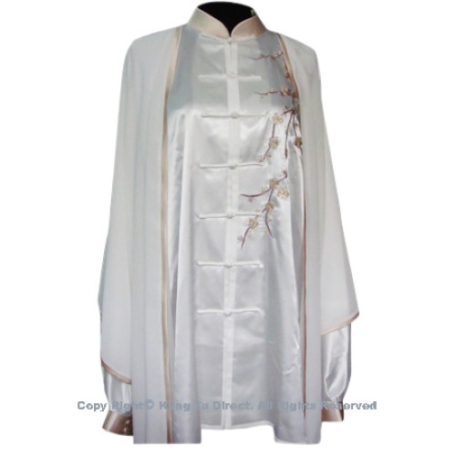 White Shawl with Light Brown Trim- Shawl Only