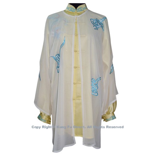 White Shawl with Blue Cloud- Shawl Only