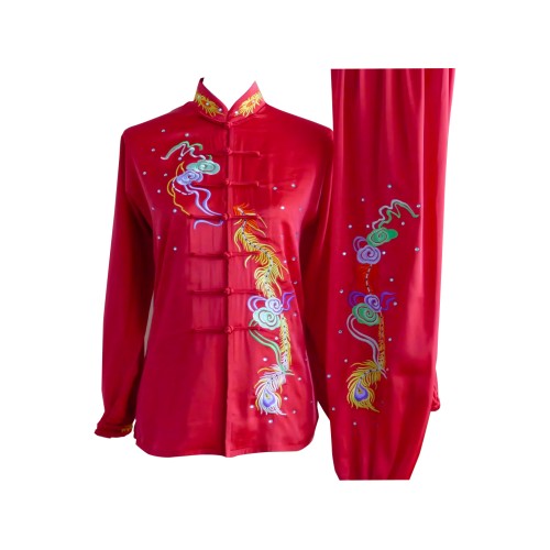 Red Uniform with Phoenix and Cloud wave Embroidery  (Pre-Order)