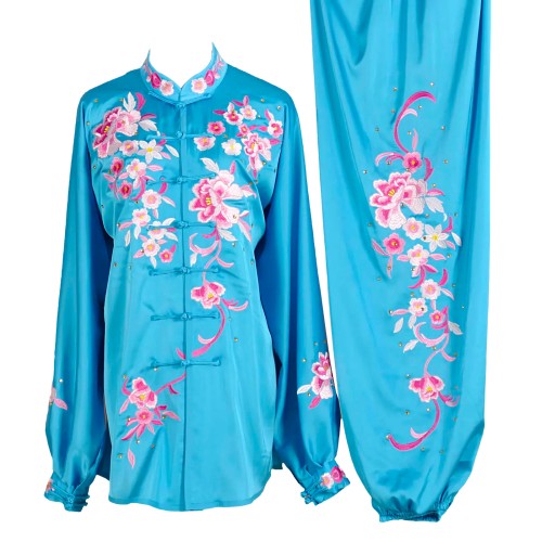 Light Blue Uniform with Flower Embroidery