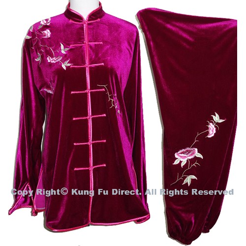 Professional TaiChi Velvet Uniform in Hot Pink