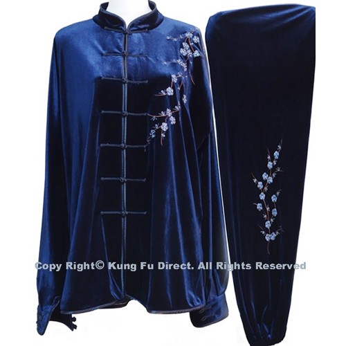 Professional TaiChi Velvet Uniform in Dark Blue