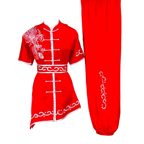 Red Uniform with Silver Phoenix Embroidery