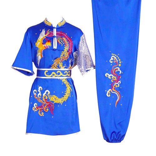 Blue Uniform with Phoenix Embroidery