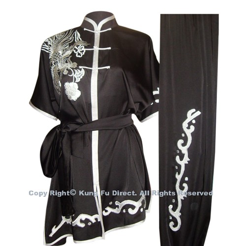 Black Uniform with Silver Phoenix Embroidery