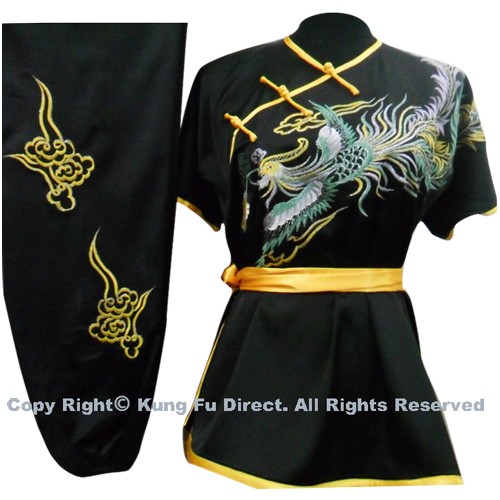 Black Uniform with Phoenix Embroidery