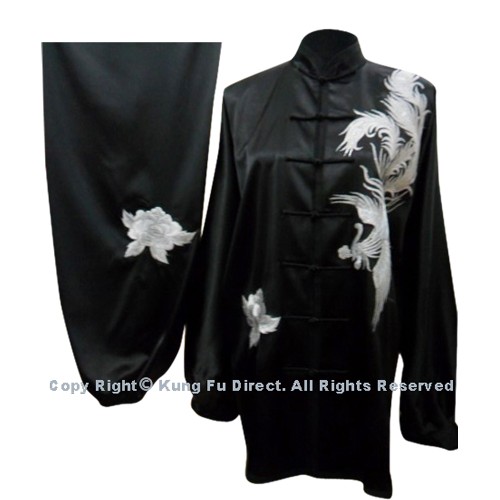 Black Uniform with White Phoenix Embroidery