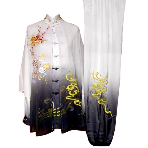 White to Black Uniform with Dragon Embroidery