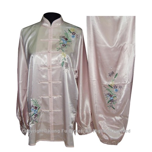 Light Pink Uniform With Flower Embroidery