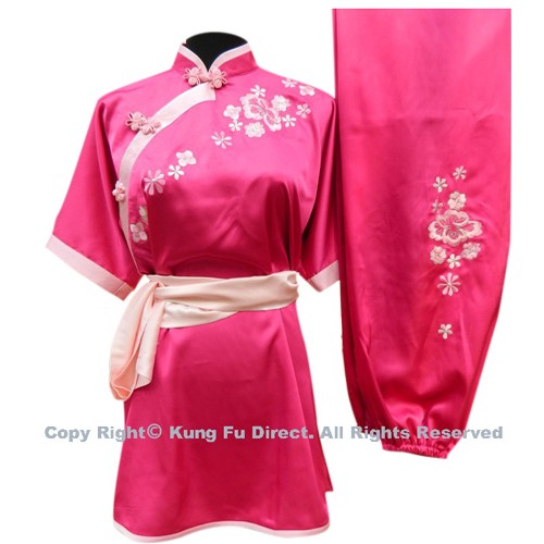 Hot Pink Uniform with Pink Flower Embroidery