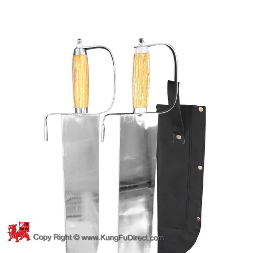 Double Butterfly Swords with Case_Stainless steel