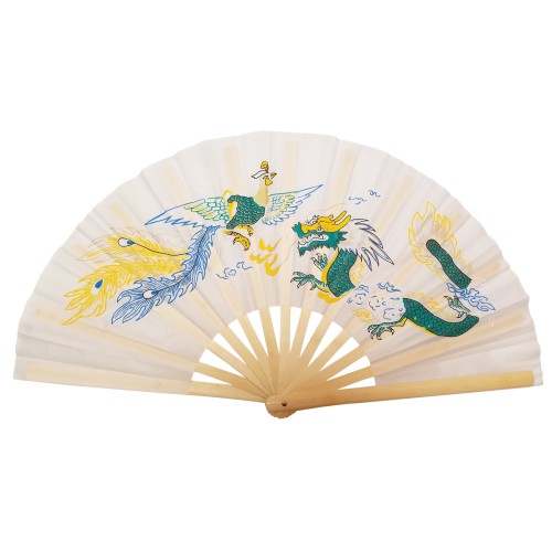 Dragon Phoenix White Fan
