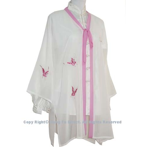 White Shawl with Pink Butterfly