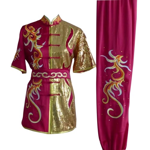 Dark Red Uniform with Dragon Embroidery
