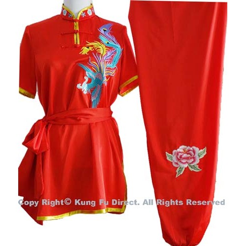 Red Uniform with Color Phoenix Embroidery
