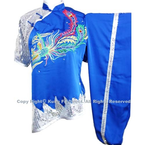 Blue and Silver Uniform with Color Phoenix Embroidery