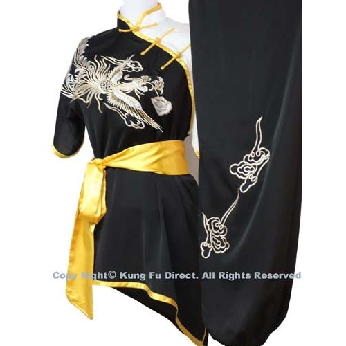 Black White Uniform with White Phoenix Embroidery