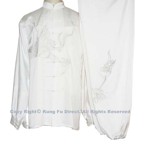 White Uniform with White Dragon Embroidery
