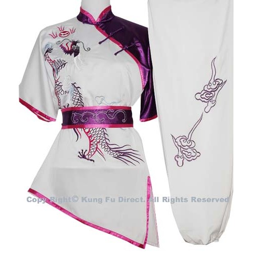 White Uniform with Dragon Embroidery