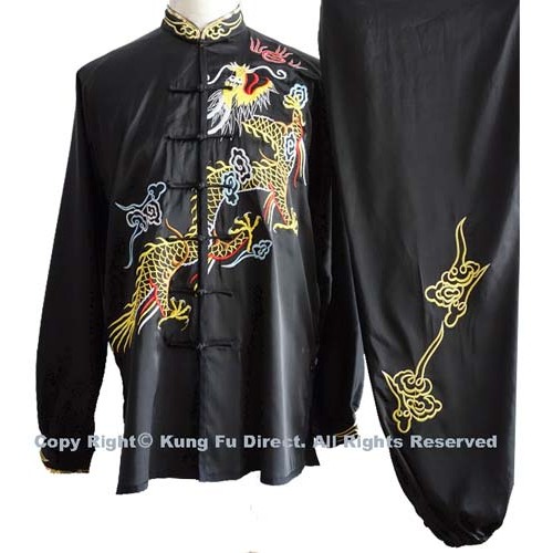 Black Uniform with Dragon Embroidery