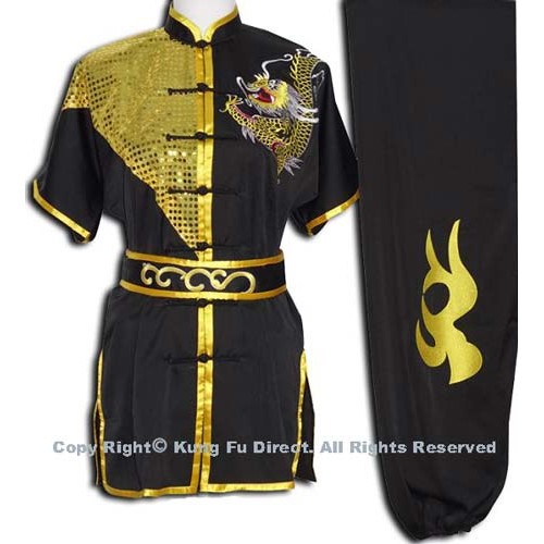 Black Uniform with Dragon Embroidery